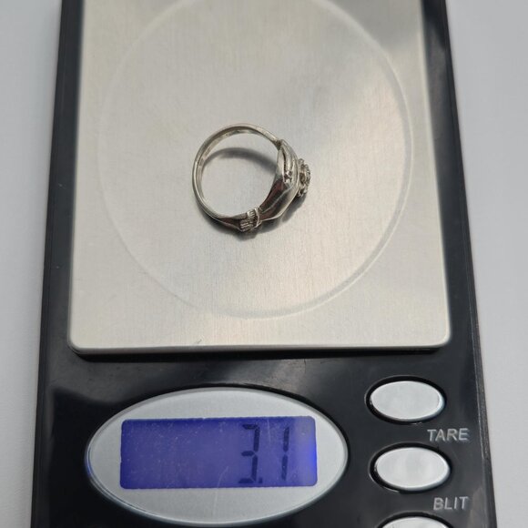 Size 5 Sterling Silver Rose In Hands Band Ring A3277 - Picture 8 of 8